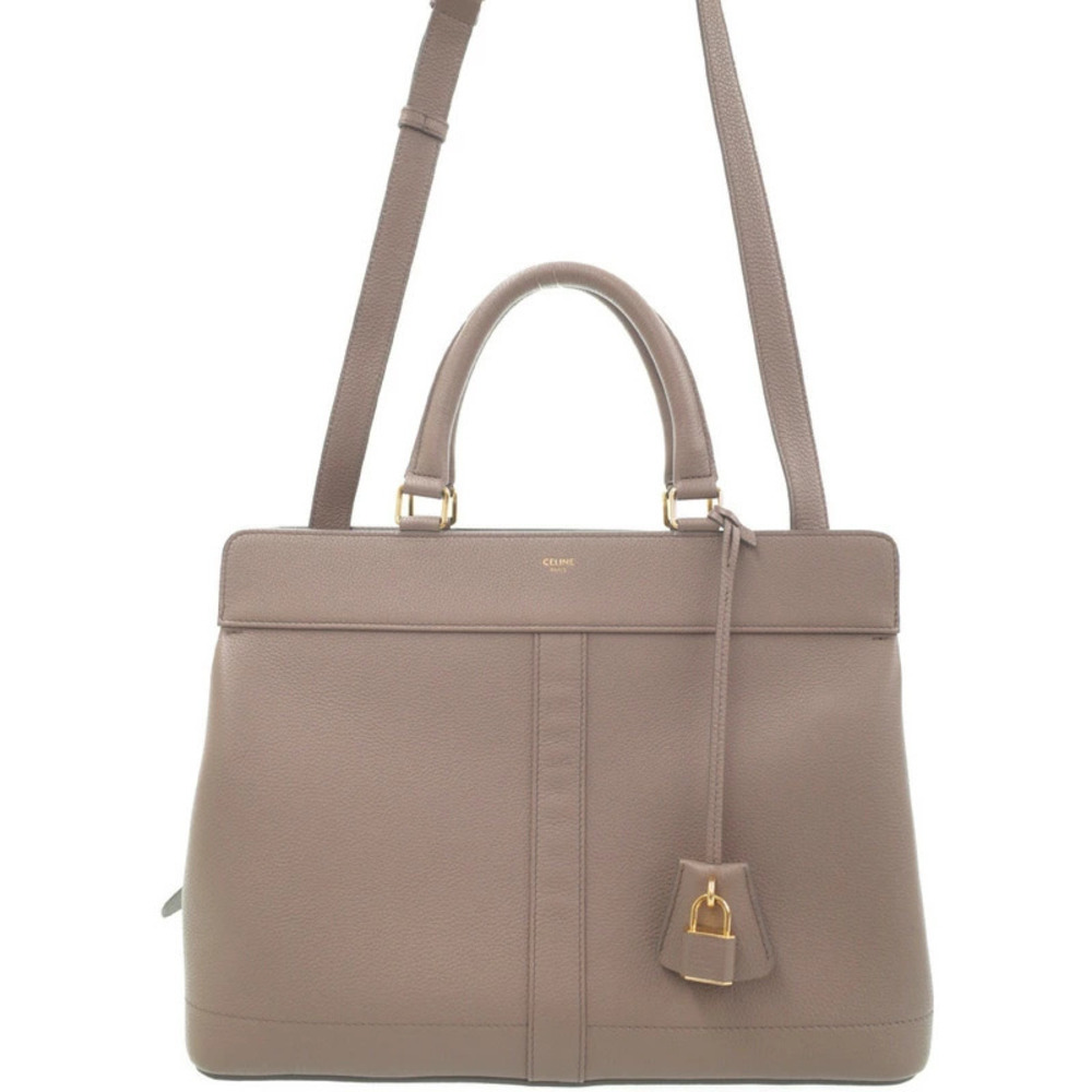 Celine Cabas de France Top Handle Bag beige calfskin leather Pink - Picture 1 of 9